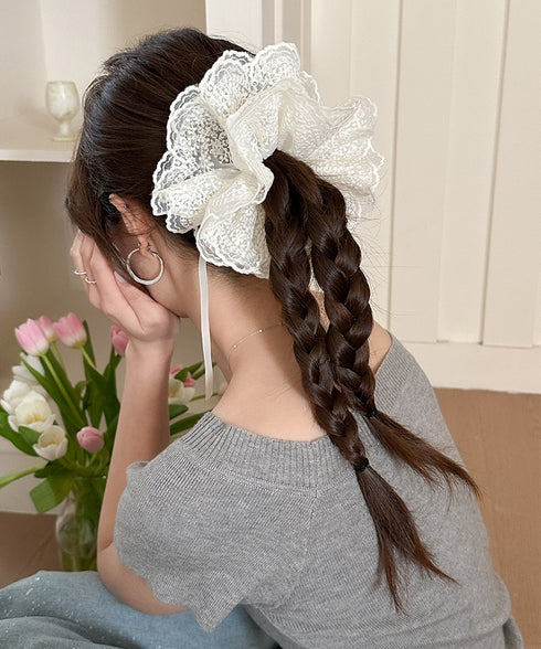 レースシュシュ ボリューム感 ヘアゴム レディース リボン まとめ髪 髪飾り お団子 オルチャン お洒落 大人 可愛い きれいめ デート 発表会 99QNSP-015